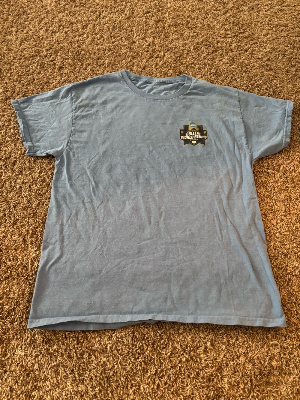 NCAA Light Blue Short Sleeve Crewneck T-Shirt with Chest Logo